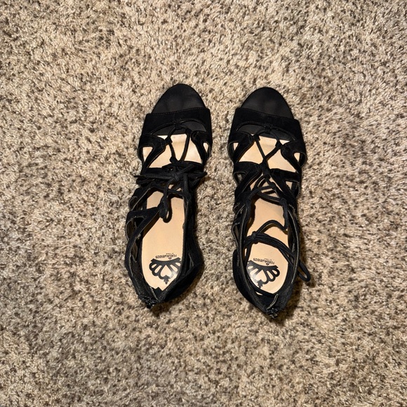 Fergalicious Black Strappy Heels - Picture 5 of 9